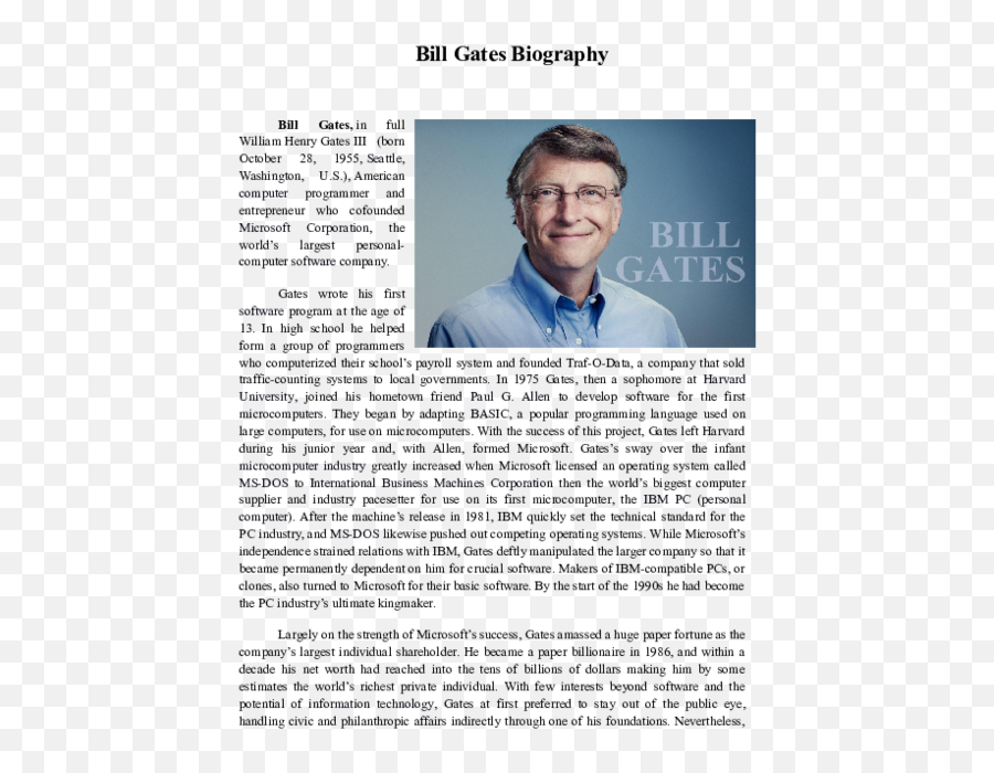 Doc Bill Gates Biography Ari Widiana - Academiaedu Serial Killer Letters Png,Bill Gates Transparent