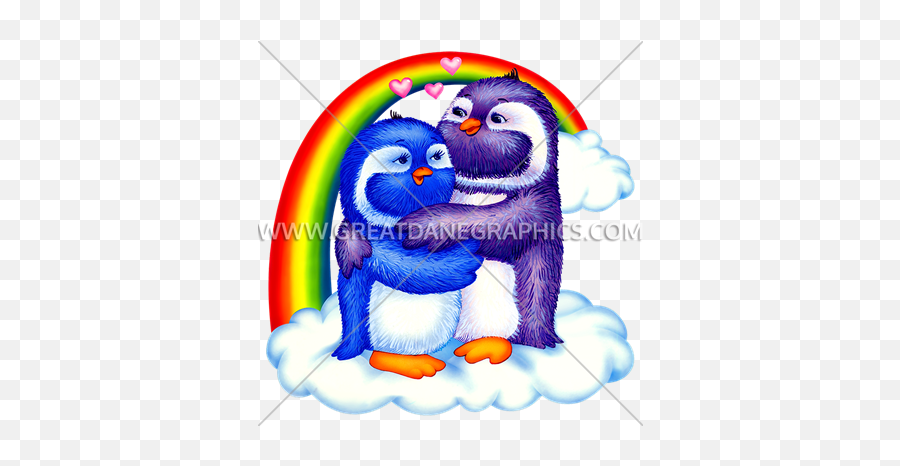 Rainbow Penguin Love Birds Production Ready Artwork For T - Cartoon Png,Love Birds Png