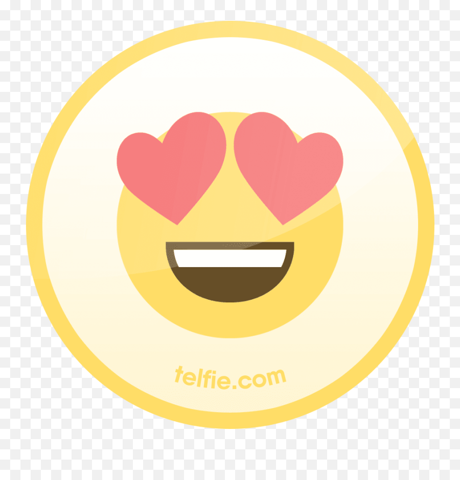 Pcholic New Telfie App Sticker Smiling Face With Heart - Circle Png,Heart With Eyes Logo