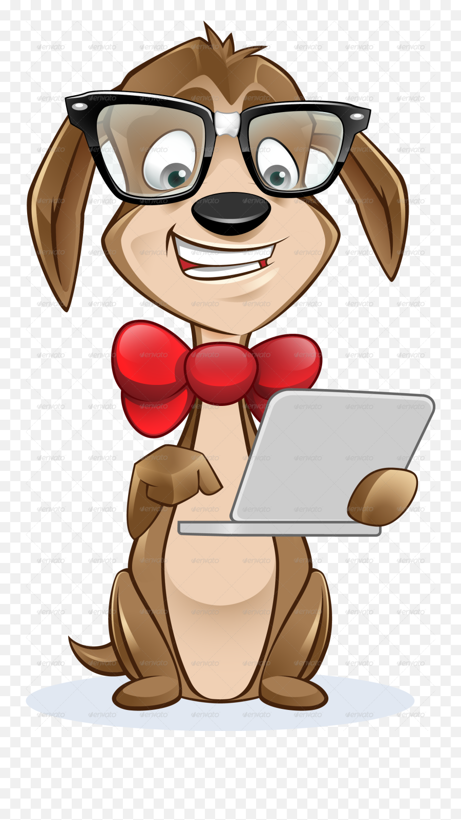 Cute Nerdy Dog - Nerd Animal Cartoon Characters Png,Dog Cartoon Png - free  transparent png images 