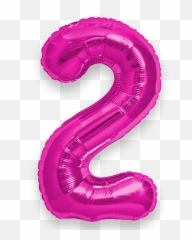 Giant Hot Pink - Number 2 Balloon Png