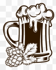 Pin Beer Mug Clipart Black And White - Drawing Png