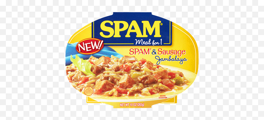 Delicious Varieties Of Spam Meat Sausage Jambalaya - Spam Ad Mac And Cheese Png,Spam Png