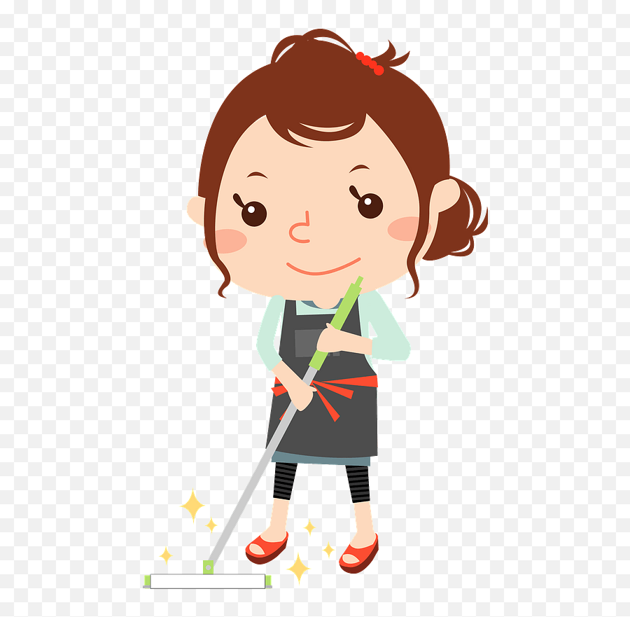 Woman Is Cleaning House Clipart - Clip Art Girl Cleaning House Png,Cleaning Lady Png