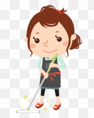 Woman Is Cleaning House Clipart - Clip Art Girl Cleaning House Png,Cleaning Lady Png