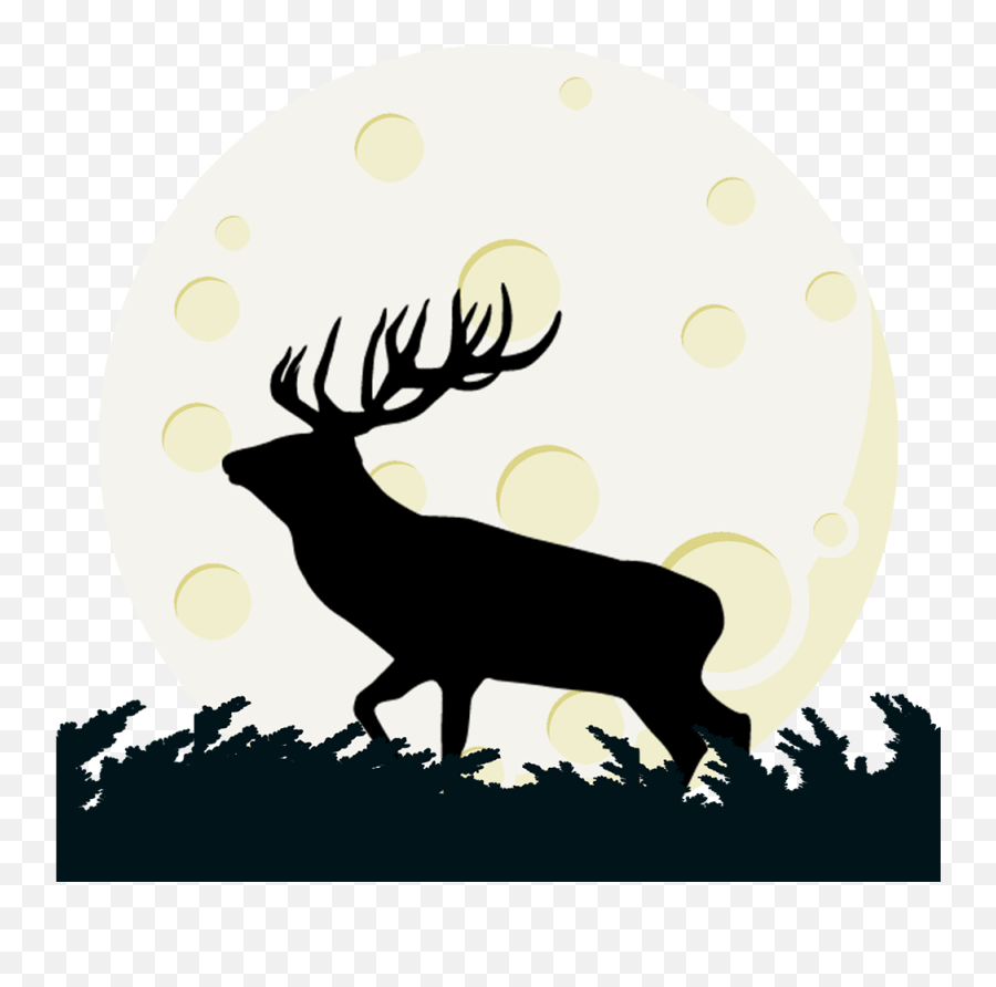 Buck Deer And Moon Png Transparent Clipart - Gnomelookorg Portable Network Graphics,Moon Silhouette Png