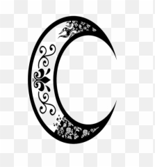Download Ornated Moon Crescent - Design png