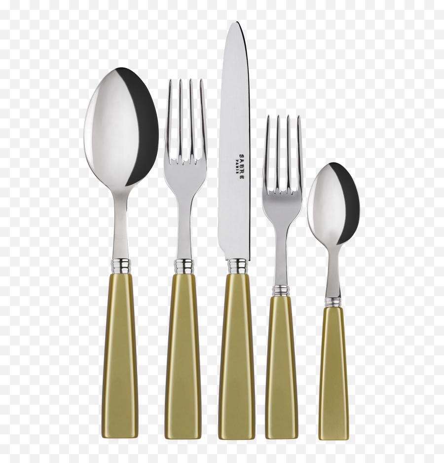 Icon 5 - Pc Setting Dinner Knife Dinner Fork Soup Spoon Salad Fork Teaspoon Moss Cutlery Png,Spoon Icon Png