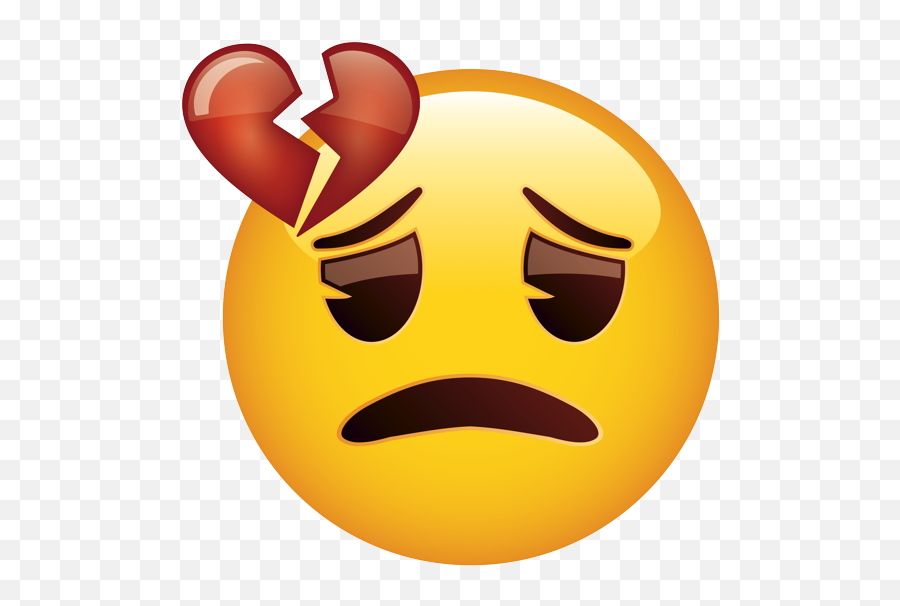 Emoji U2013 The Official Brand Sad Face With Broken Heart - Sad Face Png,Sad Face Transparent