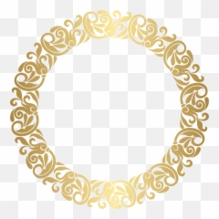Transparent Background Gold Frame Clipart - Flower Circle Png
