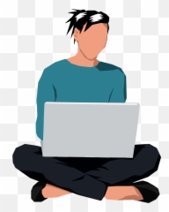 Person Clipart Laptop Transparent Free For - Man Using Laptop Clipart png