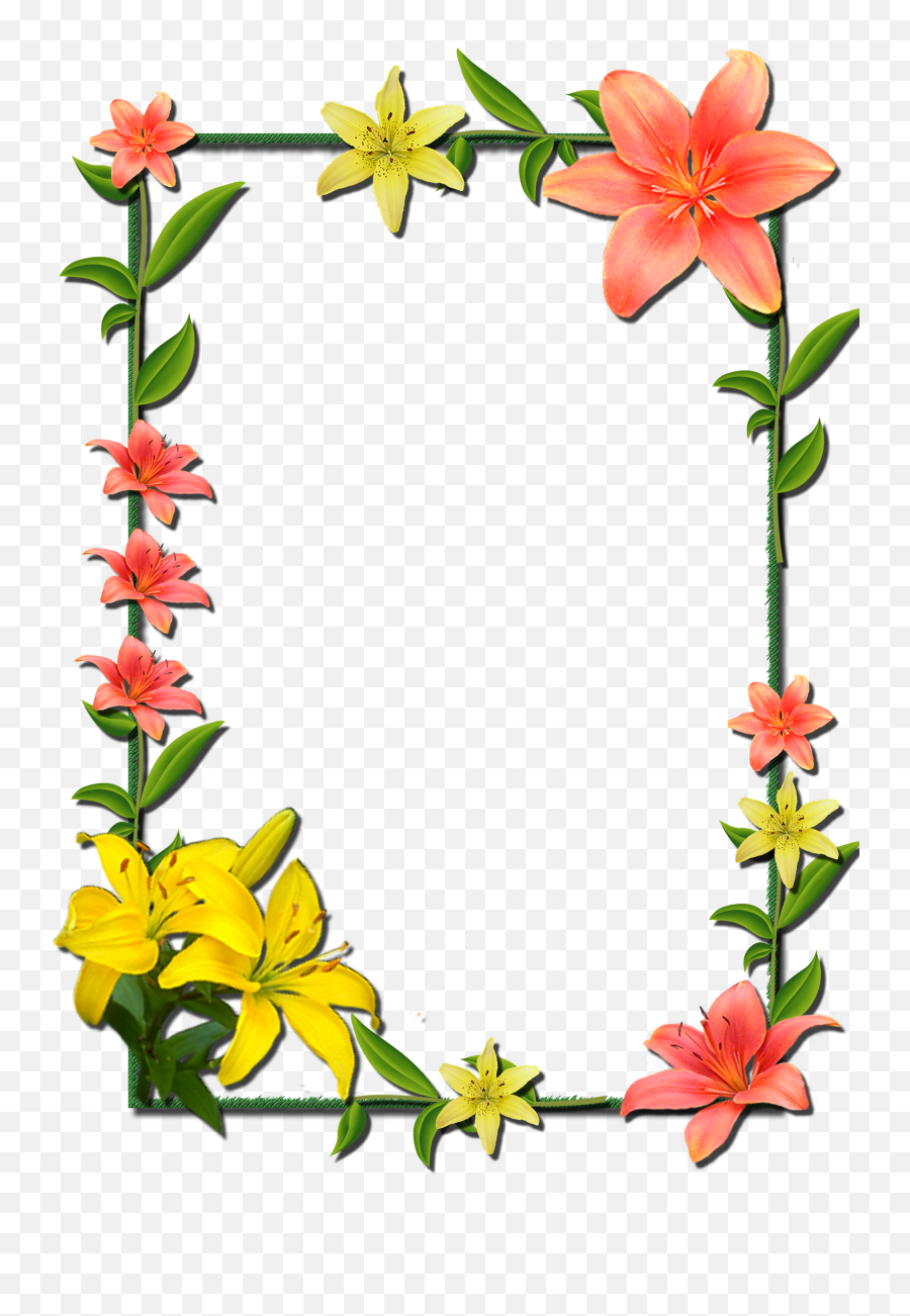 Download And Picture Flower Frame Frames Borders Hq Png - Flower Frame For Photoshop,Transparent Frames And Borders