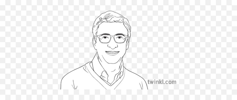 Bill Gates Portrait Microsoft Computing Secondary Bw Rgb - Illustration Png,Bill Gates Transparent