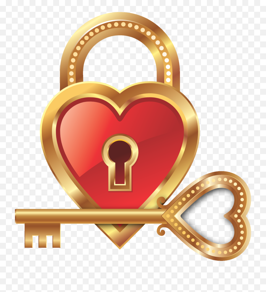 Love Lock Key Heart Clip Art - Heart Lock And Key Emoji Heart Padlock And Key Png,Lock And Key Png