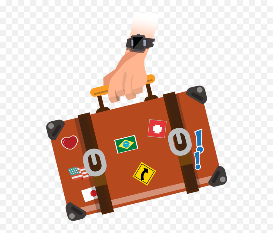 Travel Baggage Suitcase Clip Art - Transparent Tourist Clipart Png,Travel Clipart Png