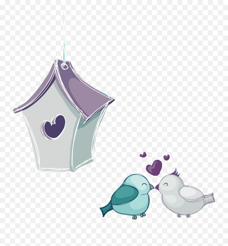 Download Love Birds Hand - Painted Free Transparent Image Hd Good Night Wife In Unique Style Png,Love Birds Png