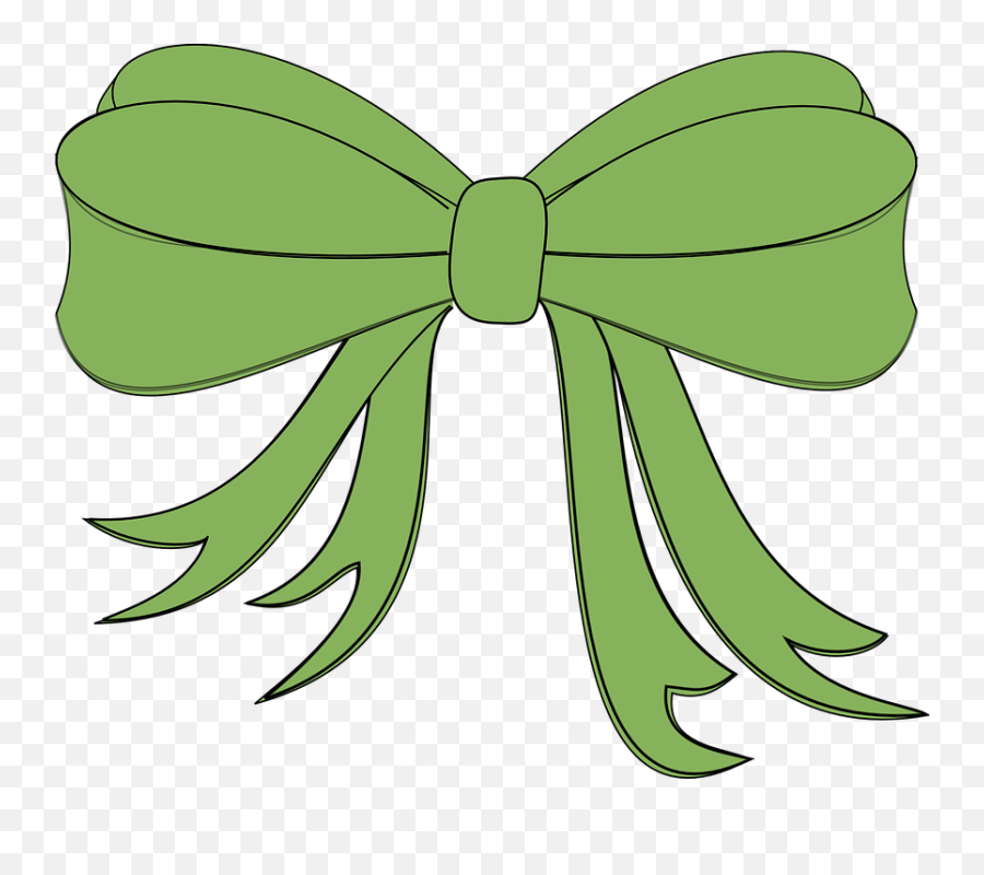 Green Decorative Bow Clip Art - Vector Clip Art Gift Bow Ties Clipart Png,Green Ribbon Png