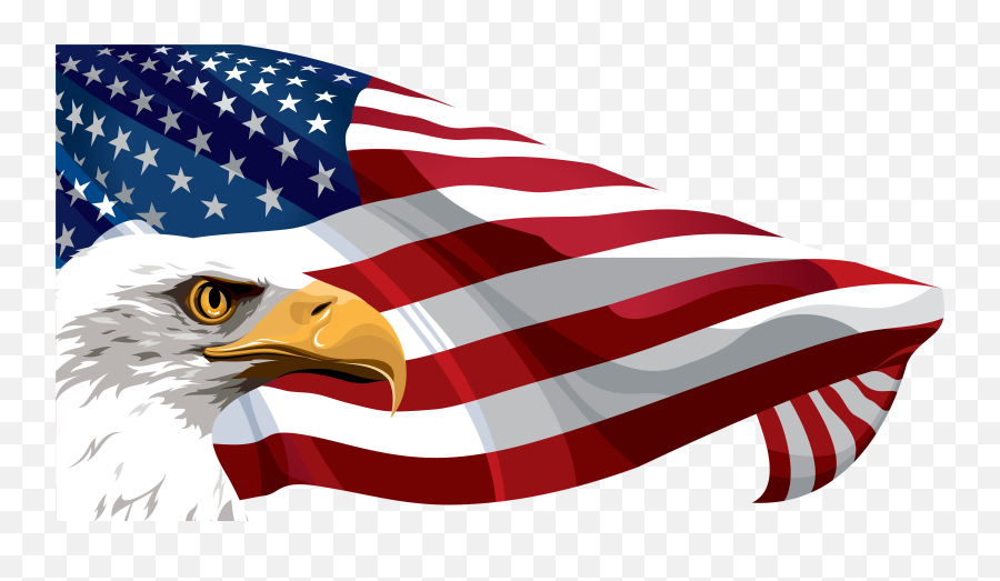 Free Png Transparent Image - American Flag And Eagle Clip Art,American Flag Png Free