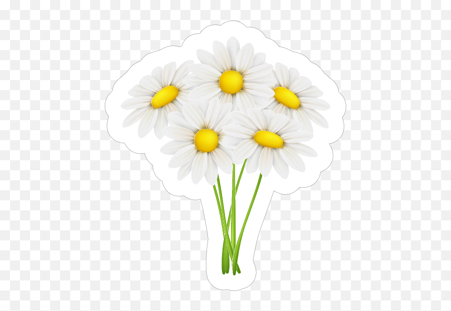 White Daisy Flower Sticker - Lovely Png,White Daisy Png