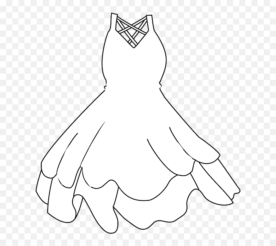 Wedding Dress Black White - White Dress Clip Art Png,White Dress Png