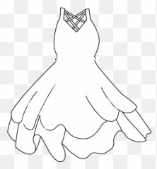 Wedding Dress Black White - Clip Art png