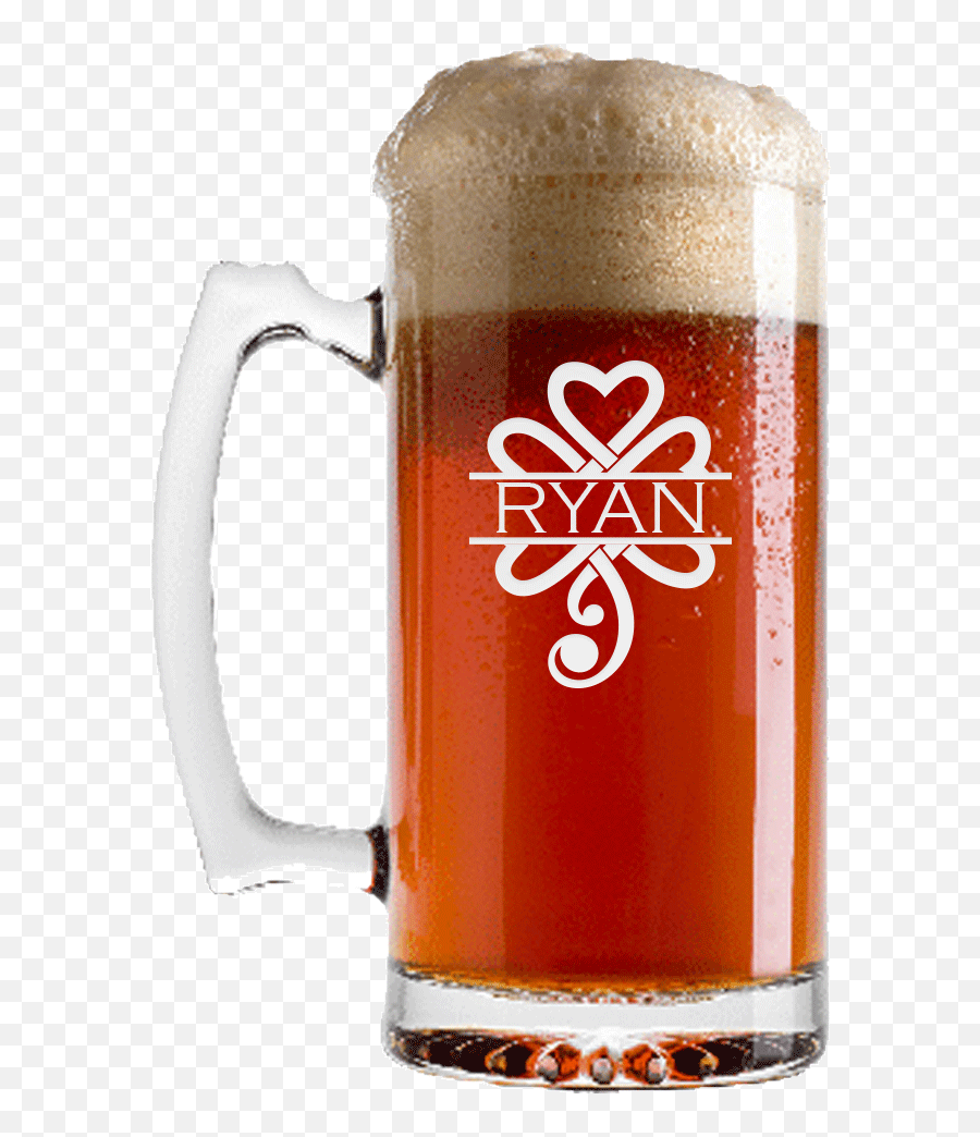 Personalized Celtic Shamrock Beer Glass - Beer Glassware Png,Glass Of Beer Png