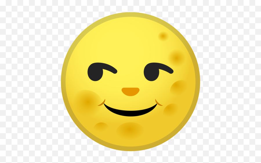 Full Moon Face Emoji - Google Moon With Face Emoji Png,Moon Emoji Png