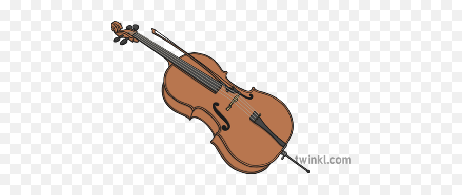 Cello 1 Illustration - Twinkl Cello Black And White Png,Cello Png