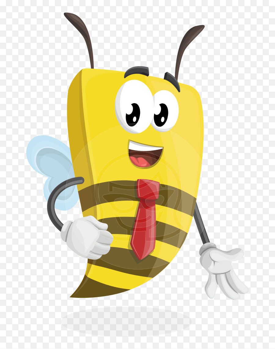 Bee Businessman Cartoon Vector Character Graphicmama - Business Bee Character Png,Cartoon Bee Png