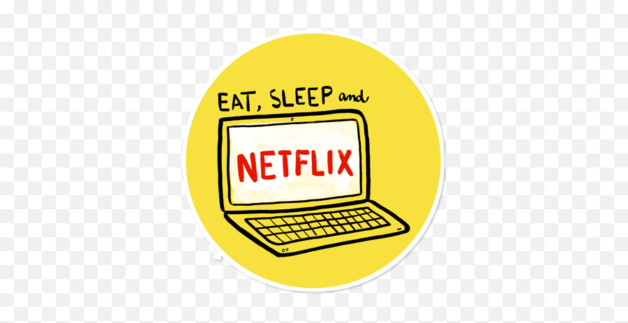 Eat Sleep And Netflix Seriesonnetflix Print Stickers - Adesivos Amarelo Png,Netflix Png
