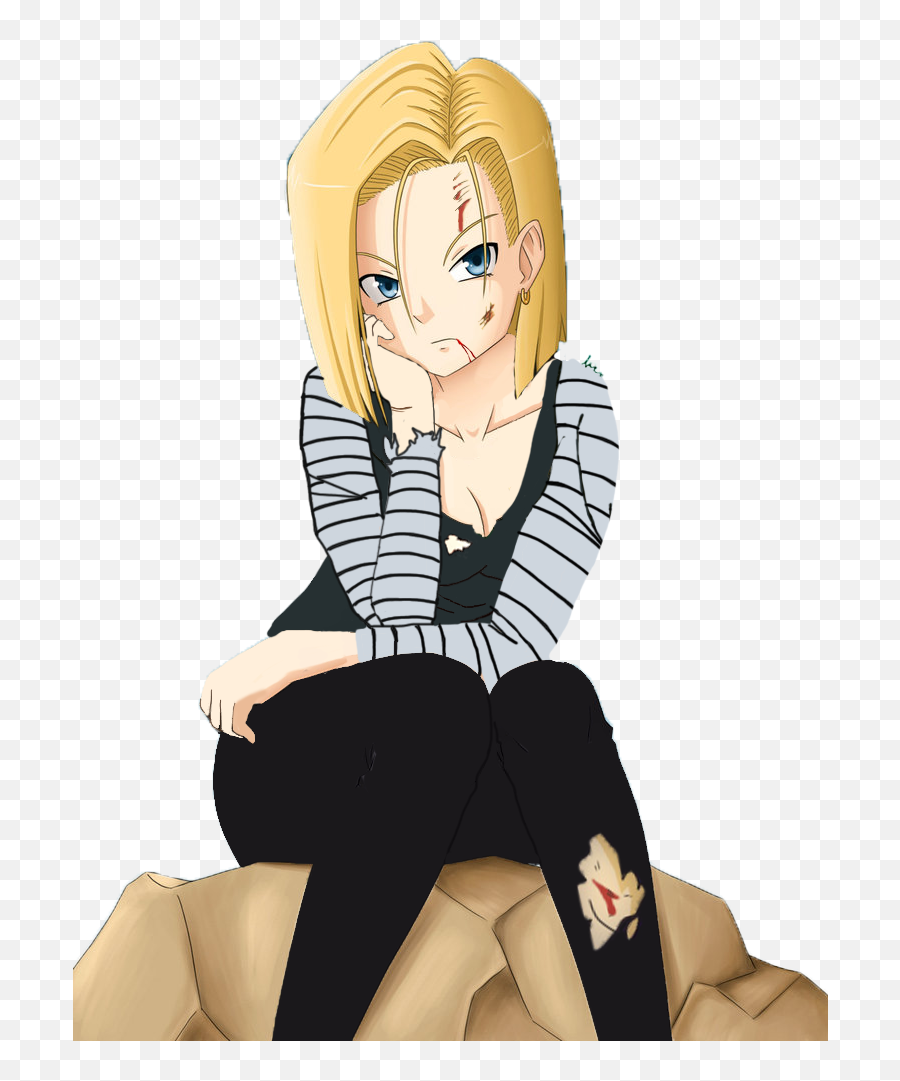 Android 18 Ripped Clothes - Krillin Android 18 Fanart Png,Android 18 Png