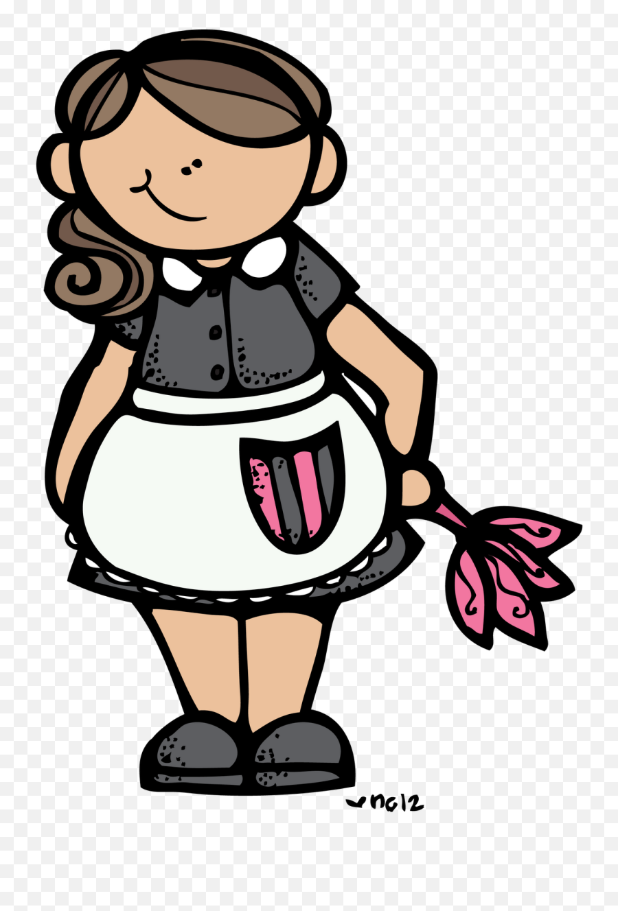 Clipart Girl Maid Melonheadz Boy And Drawing - Maid Clip Art Png,Lady Png