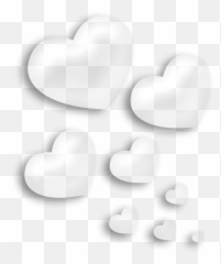 Decorative Pattern Element Black Hearts - Transparent Background White Png