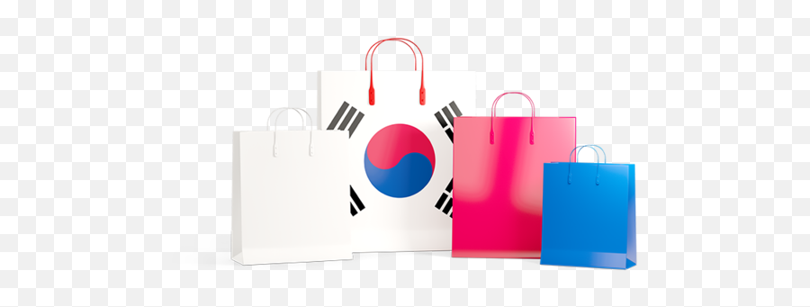 Shopping Bags With Flag Illustration Of South Korea - South Korea Flag Png,Shopping Png
