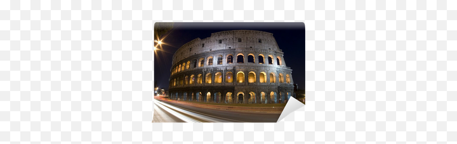 Colosseum Rome Italy Night Time With Car Light Streaks Tourists Wall Mural U2022 Pixers - We Live To Change Colosseum Png,Light Streaks Png