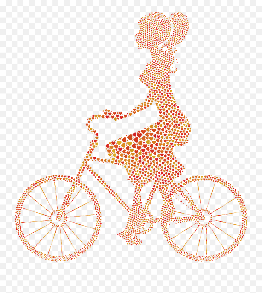 Girl Bicycle Hearts - Free Vector Graphic On Pixabay Png,Bicycle Rider Png