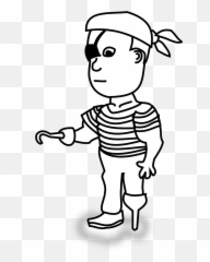 Pirate Eye Patch Png - Pirate Clip Art Transparent Png Pirate Black And White Clipart,Eyepatch Png
