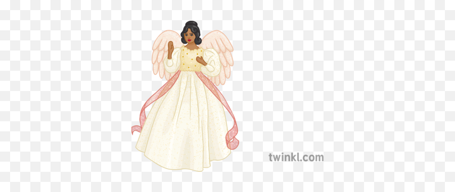 Christmas Tree Angel Illustration - Twinkl Fairy Png,Christmas Angel Png