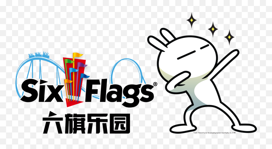 Tuzki Attractions And Theming - Six Flags Darien Lake Logo Six Flags Tuzki Png,Windows 7 Logo Backgrounds