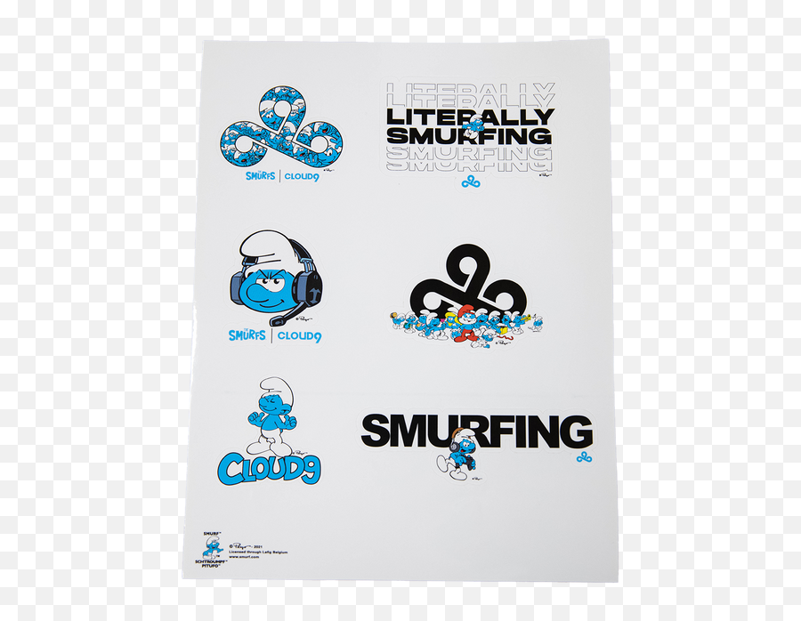 The Smurfs X Cloud9 Gamer Smurf T - Shirt White Dot Png,Cloud9 Icon