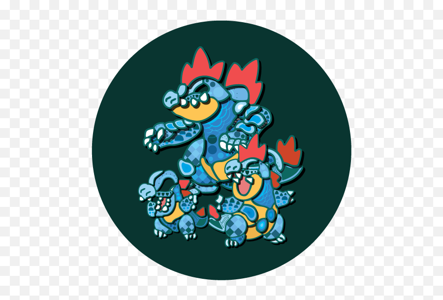 Totodile Family Button Izel Studios - Cartoon Png,Totodile Png