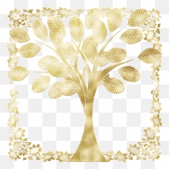 Gold Foil Tree Of Life Frame - Free image on Pixabay Decorative png