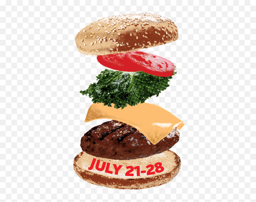 Dc Burger Week 25 Restaurants 7 Burgers - Burger With Falling Ingredients Png,Burger Png