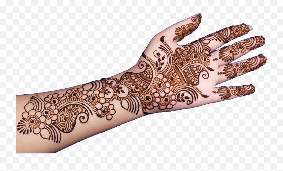 Mehndi Design Clipart Png - Arabic Mehndi Design Front Hand,Henna Png
