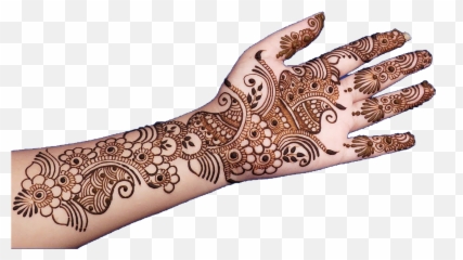 Mehndi Design Clipart Png - Arabic Mehndi Design Front Hand,Henna Png