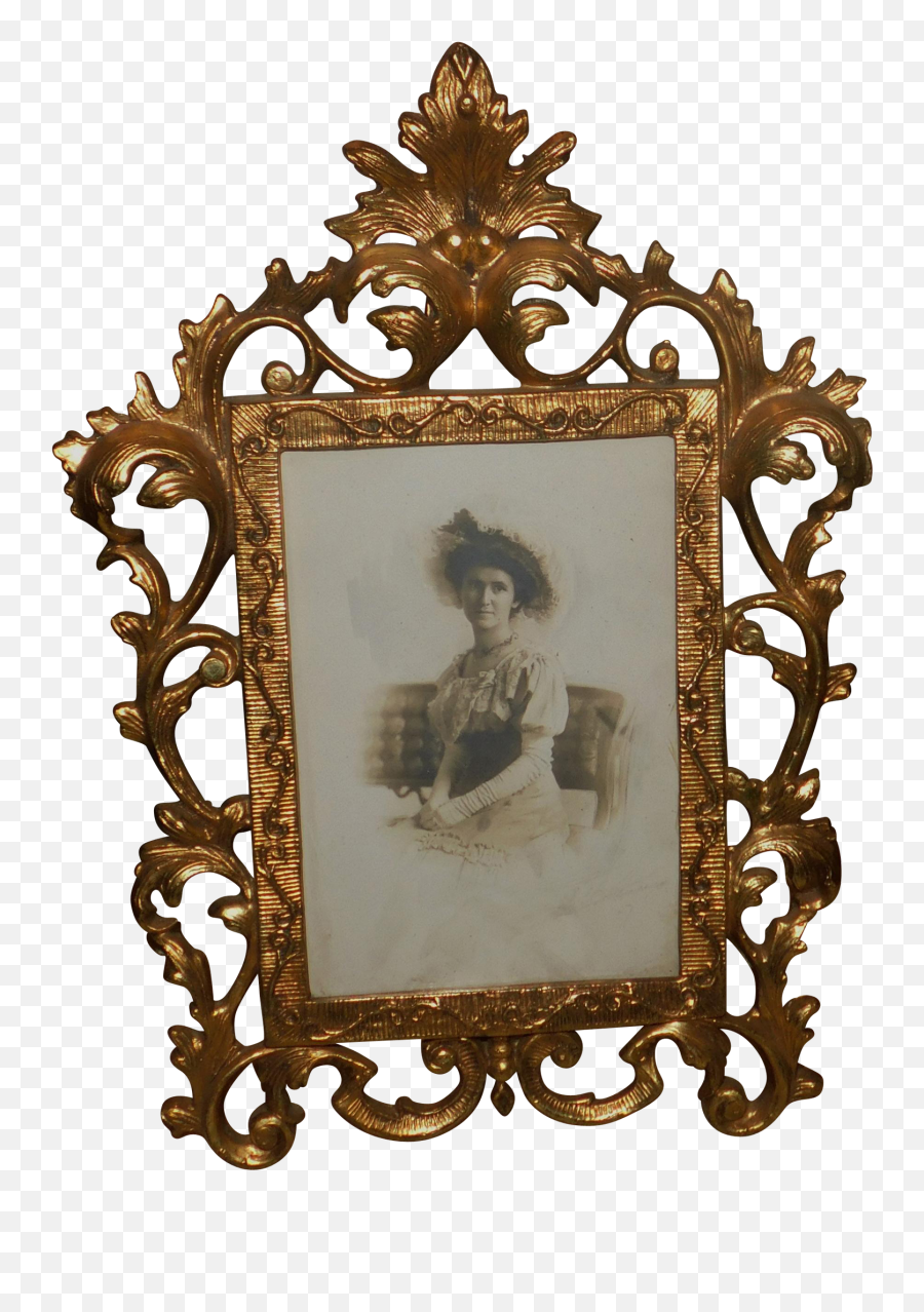 Antique Signed Photo Portrait Of - Acrylic Mirror Frame Png,Portrait Frame Png
