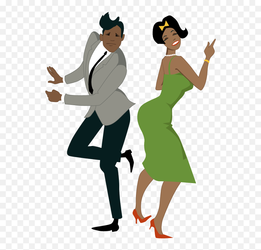 Black Couple Png Cartoon Clipart - African American Couple Dancing Clipart,Black Couple Png