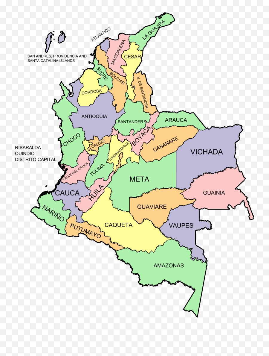 Departments Of Colombia - Wikipedia Colombia Districts Png,Colombian Flag Png