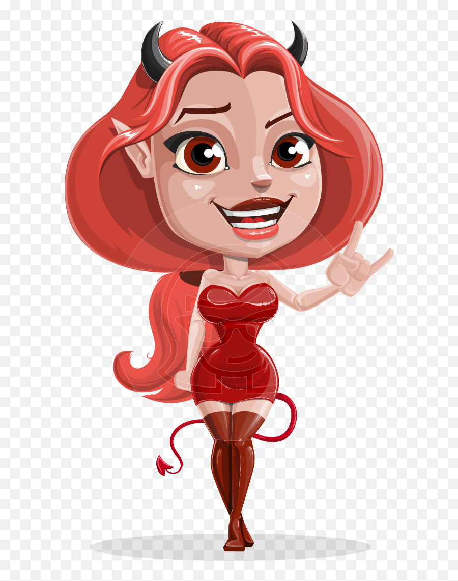 Cute Devil Girl Vector Cartoon Character - 112 Poses Graphicmama Cartoon Devil Girl Png,Devil Png