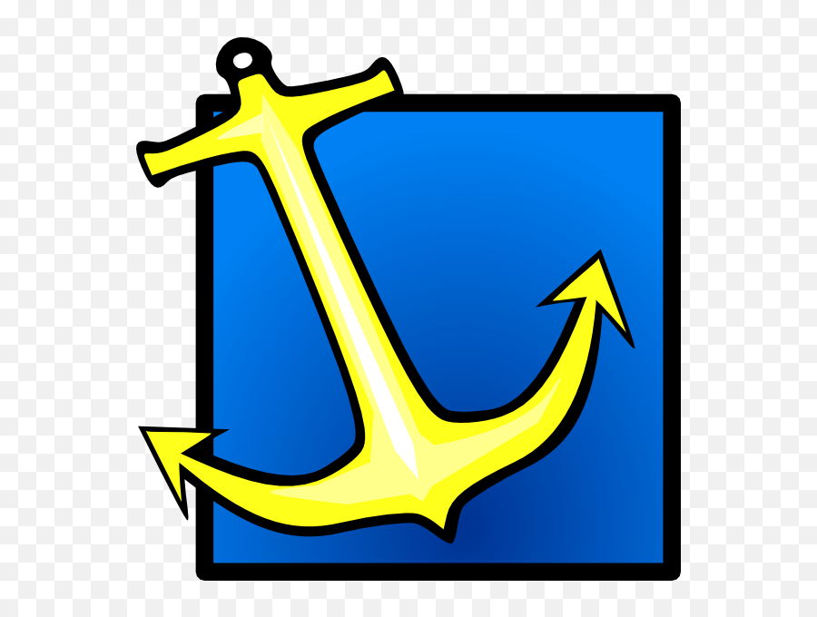 Yellow Anchor Blue Background Clip Art 106579 Free Svg - Anchor Clip Art Png,Anchor Transparent Background